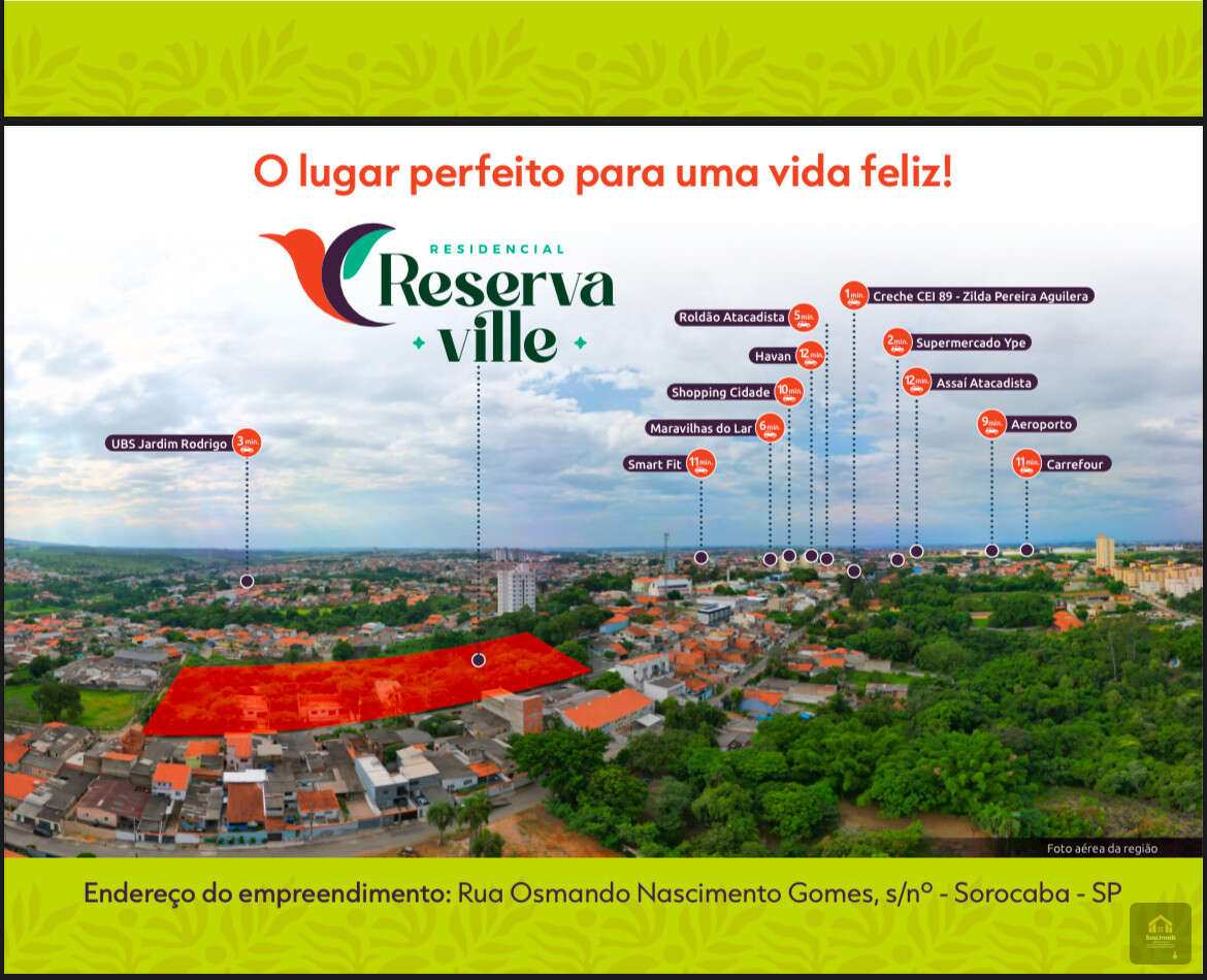 Apartamento à venda, no Residencial Reserva Ville,  em Sorocaba, Jardim Marcelo Augusto, com 2 quartos, 43,14m²