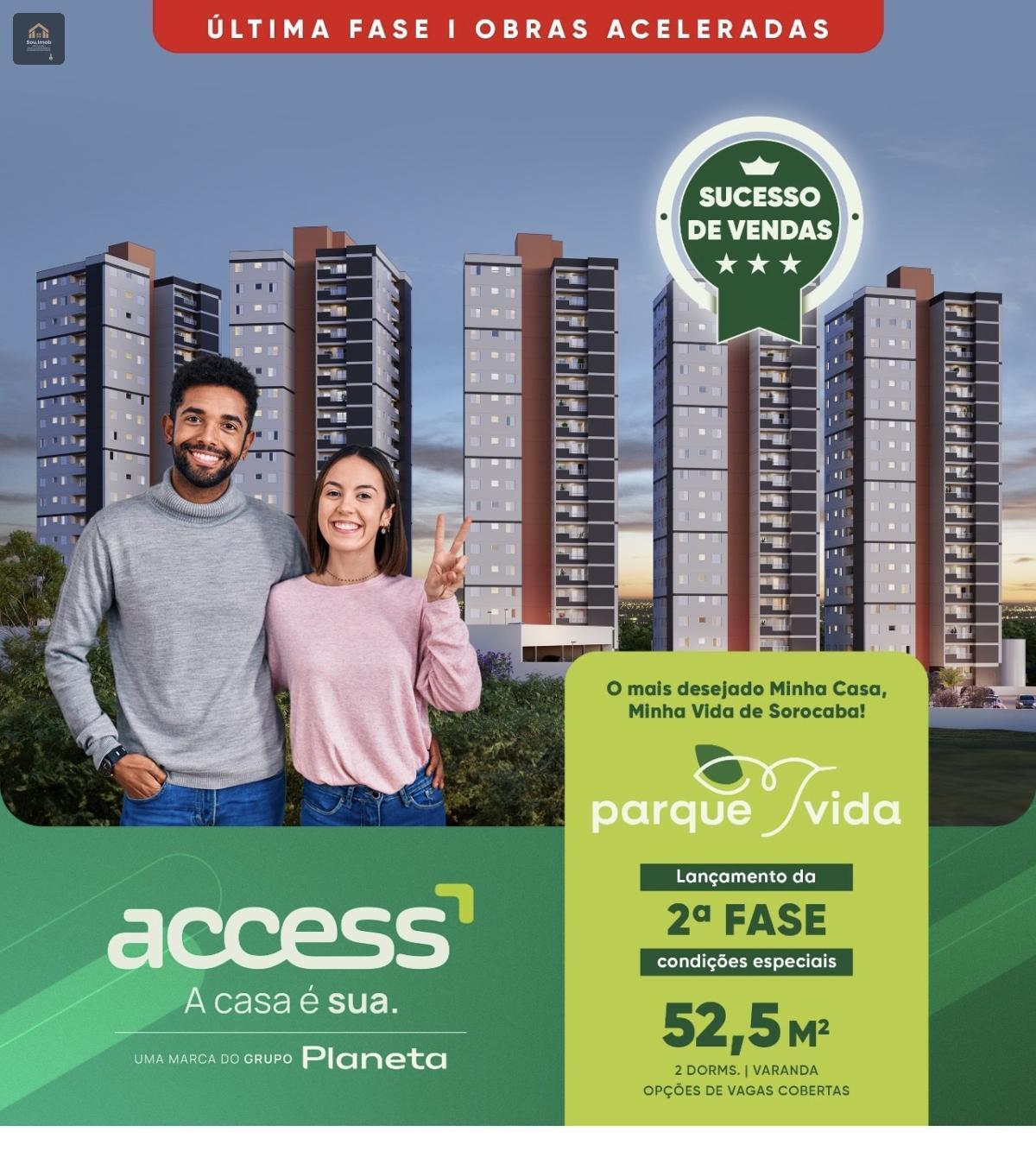 Parque Vida, apartamento na planta, à venda, Vila Rica em Sorocaba SP